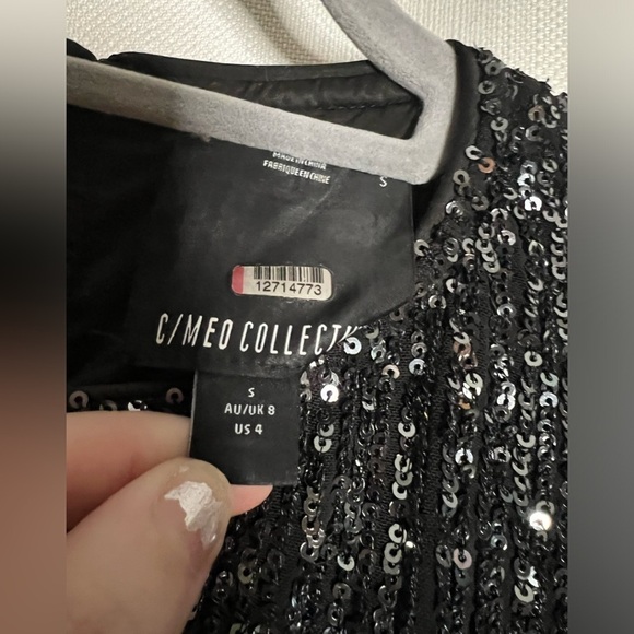 C/MEO Collective Lustre Midi Dress in Black Sequin Small - Picture 6 of 15